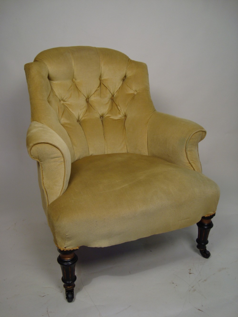 a victorian button back nursing chair