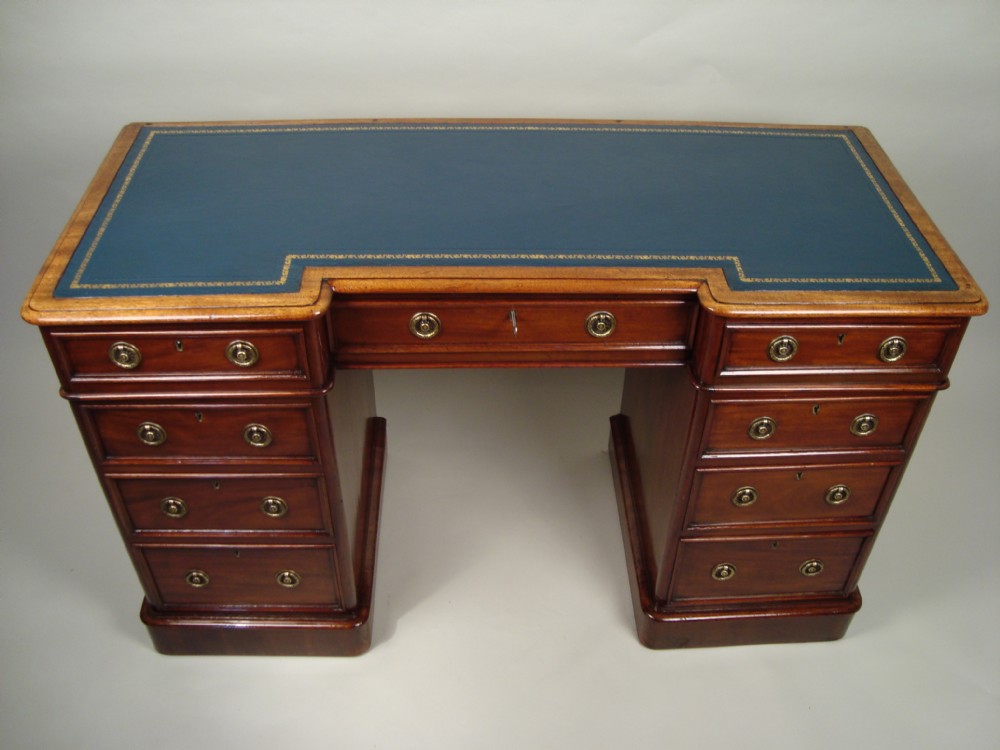 an attractive victorian breakfront pedestal desk