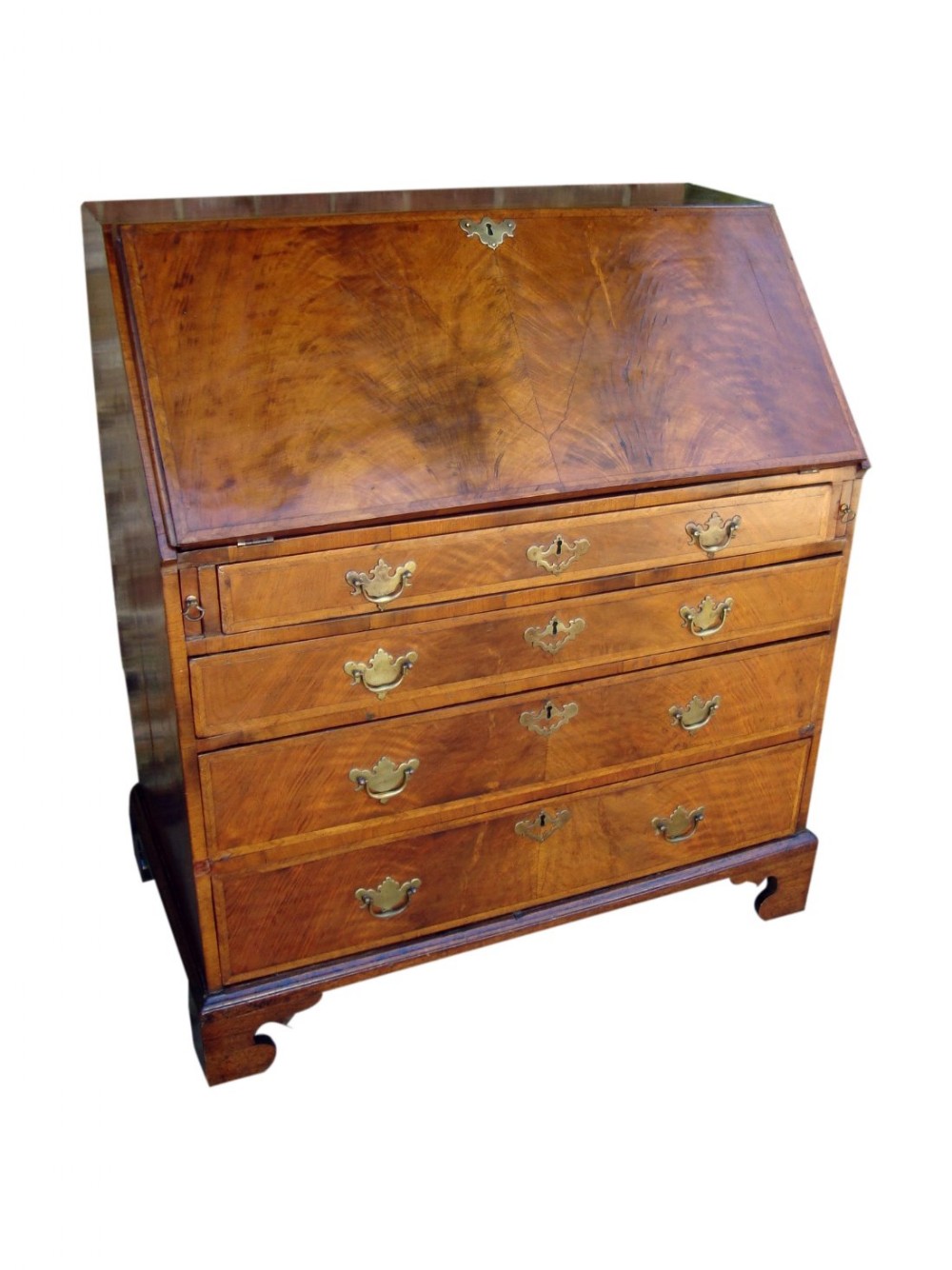 an impressive george ii figured walnut bureau c1760