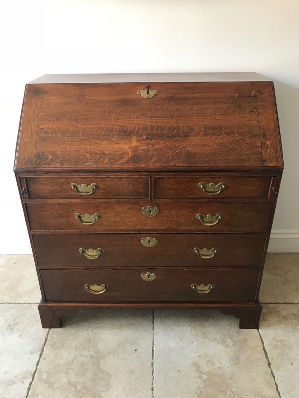 an attractive 18th century oak bureau