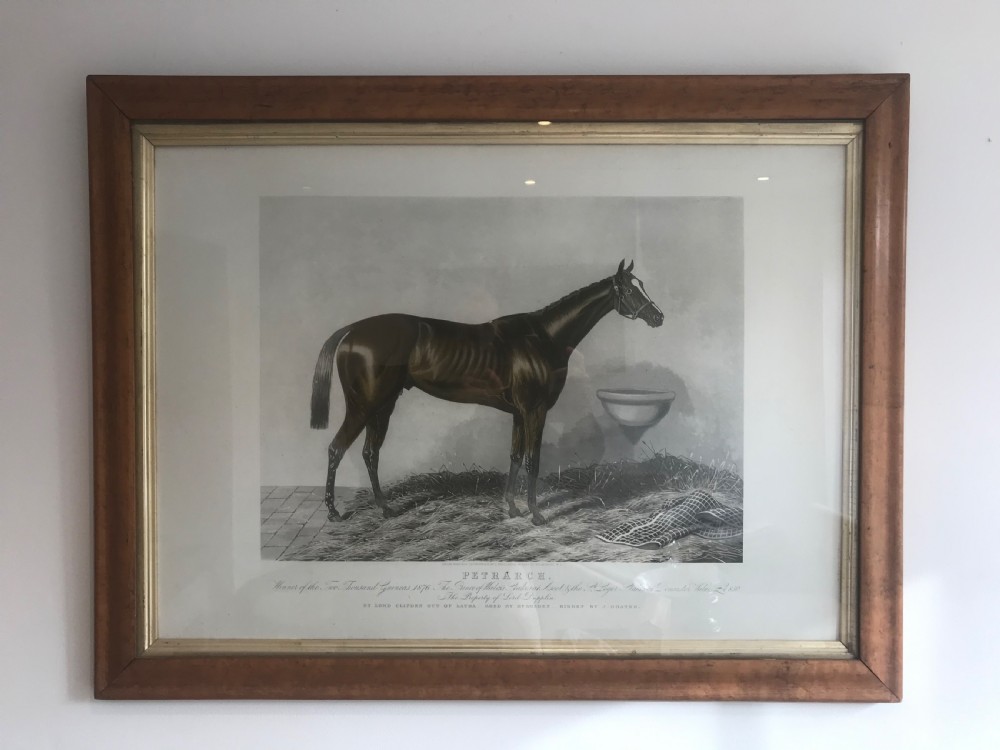 a large walnut framed picture of petrarch c1876