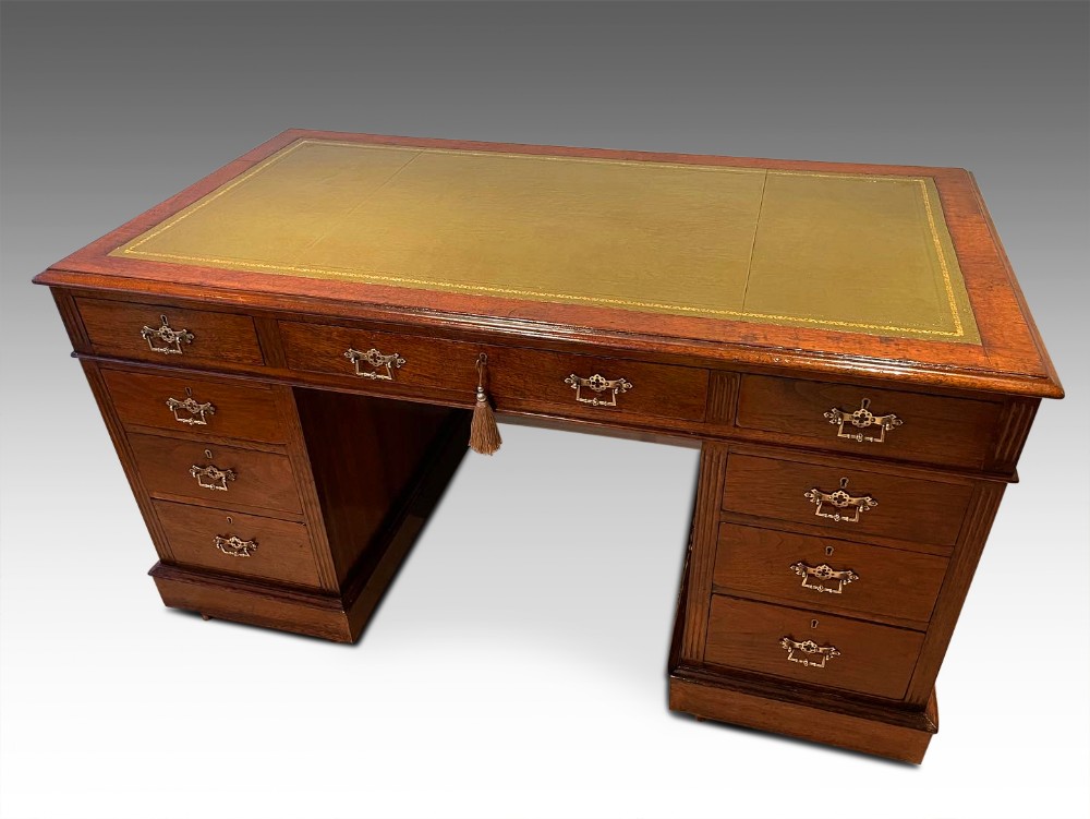 a superb quality large edwardian desk