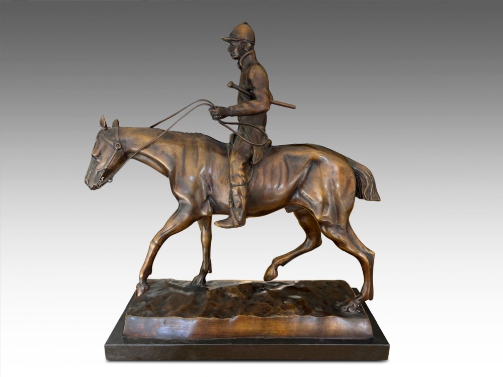 after isidore bonheur bronze huntsman on horse