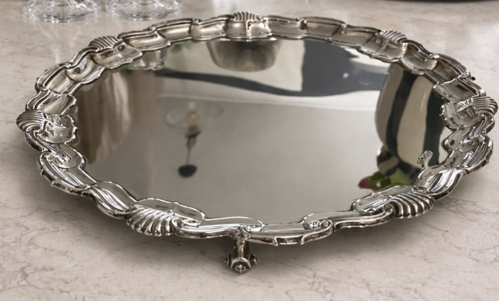 a superior quality silver serving platter c1880